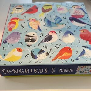Mudpuppy Songbirds 500-Piece Puzzle — Colorful Blue Songbird Illustration